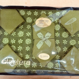 True Vintage Table Cloth & Napkin Set in Original Packaging 1950’s style by Etcetera Cotton