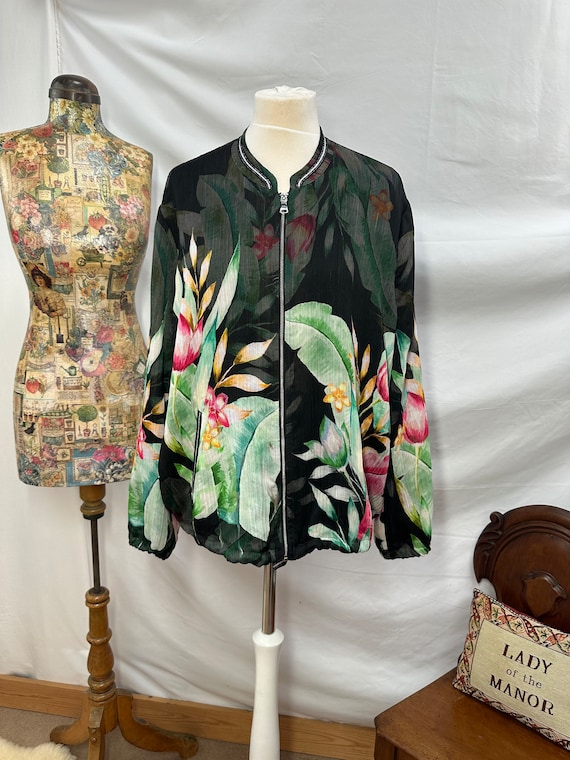 Vintage Gerry Webber Floral Soft Bomber Jacket - image 1