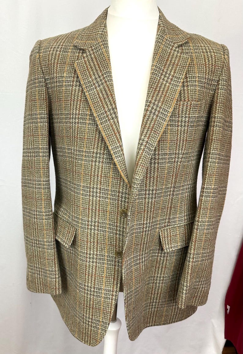 Caldene Kent Derby Veste en Tweed pour Homme Vert Vert 91,4 cm (36