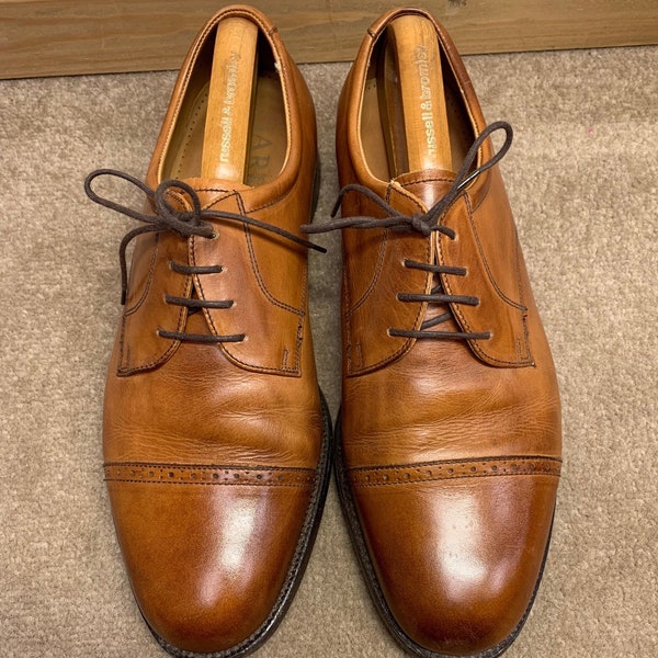 Men’s Leather Barker Flex Derby Shoes Tan Colour Lace-Up Hand Crafted All Leather UK Size 9.5 H Great Condition