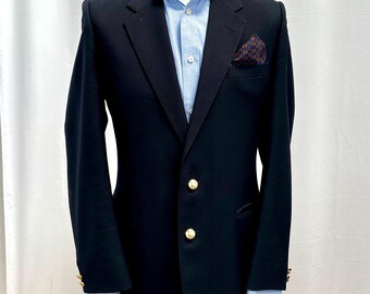 Gorgeous Men’s Single Breasted Deep Navy Blazer By Christian Dior Monsieur, Gold Signature Buttons, Reg 40” Chest - Perfect Condition