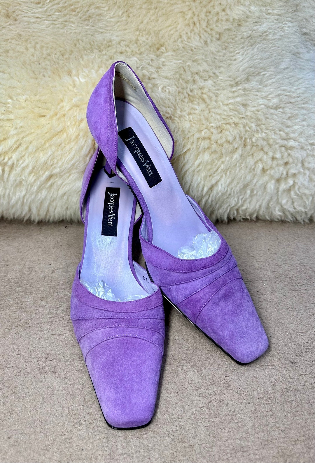 Vintage Elegant Light Purple/lavender, Suede Leather, Mother