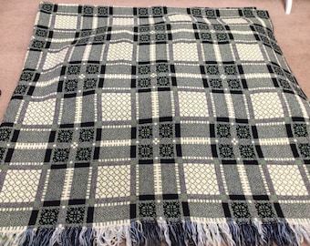 Vintage Welsh Tapestry Blanket, throw, wool,