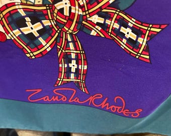 Vintage Very Large and Exquisite Zandra Rhodes Pure Silk Scarf/Sarong