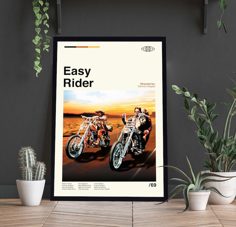 Easy Rider Poster, Easy Rider Movie Poster, Minimalist Art, Vintage