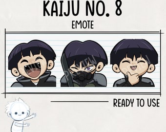 Kaiju No. 8 Soshiro Hoshina Premium Twitch Emotes | Twitch Emoji for streamer | Youtube, Twitch, Discord | Cute Chibi anime style
