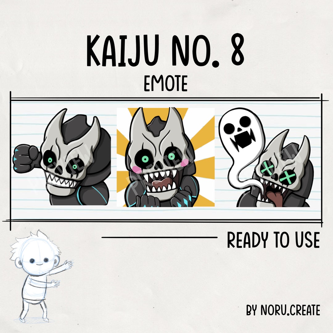 Kaiju No. 8 Chibi Emotes: Kafka Hibino, Anime Style (PNG Digital