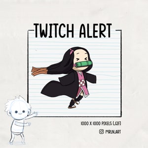 Cute Demon Girl Running Twitch Alert | Stream Animated Alert | Animated Cute Run Alert