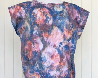 Loose top | airy cotton top | sleeveless summer blouse | sustainable women's top | Top VERO Farbkleckse | Upcycling