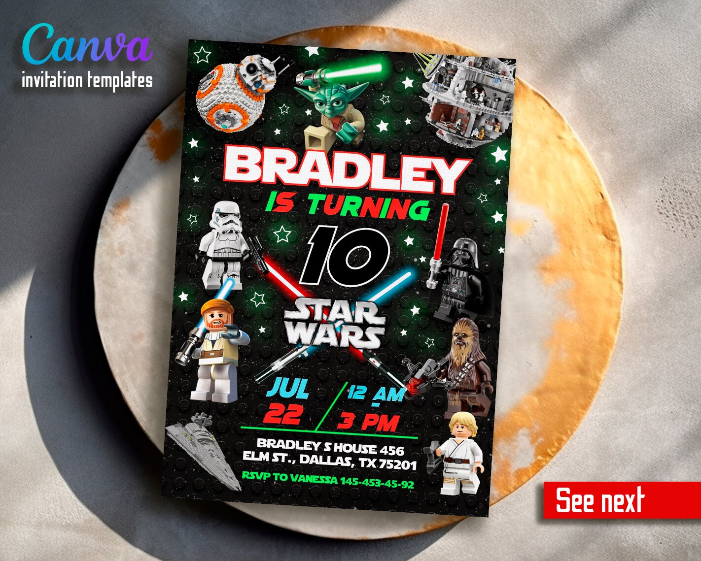 Lego Star Wars Invitation