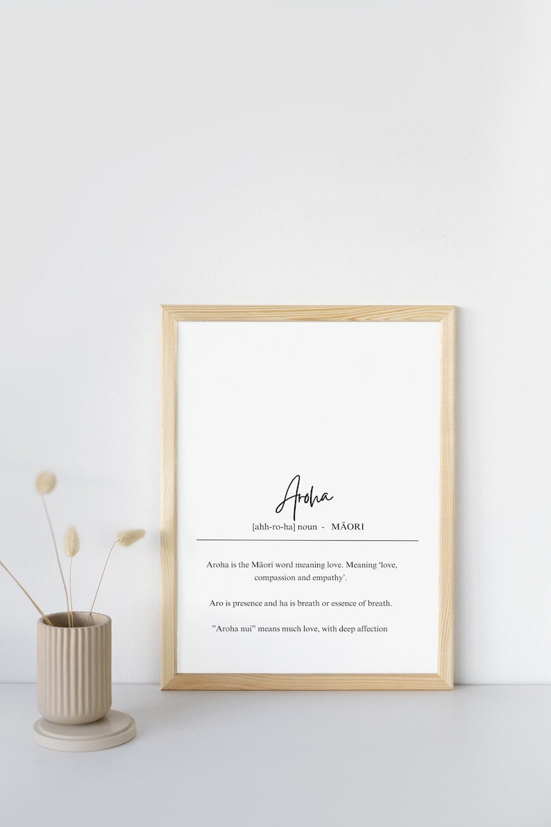 Aroha love Definition Digital Download. Te Reo Māori Wall Etsy Australia