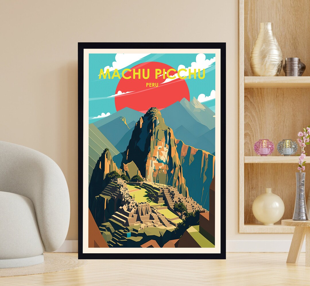 Machu Picchu Poster Machu Picchu Print Peru Poster Machu - Etsy