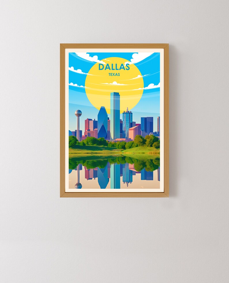 Dallas Poster Texas Art Dallas Print Dallas Cityscape Etsy