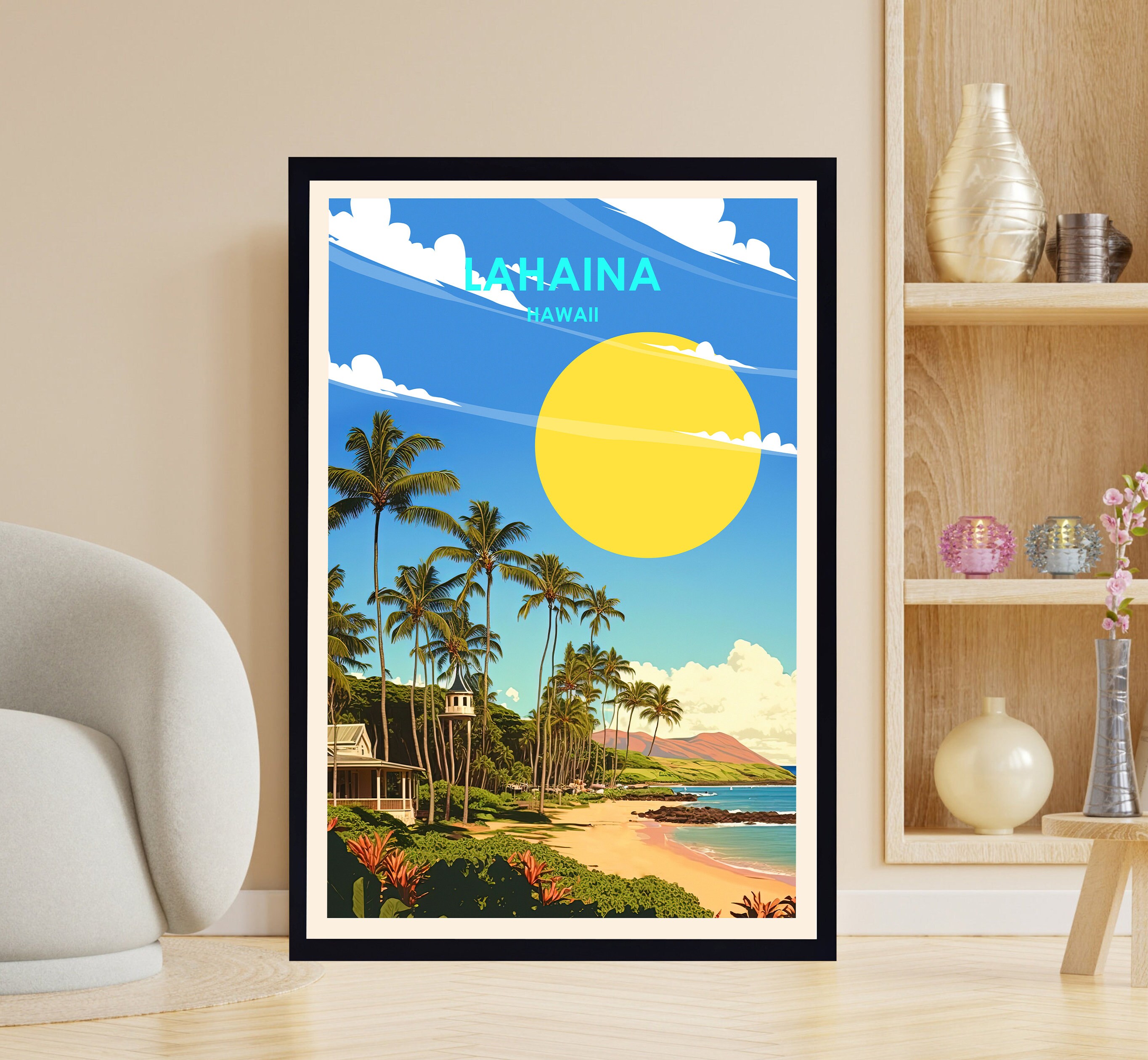 Lahaina Poster Lahaina Print Lahaina Art Hawaii Poster Etsy Israel