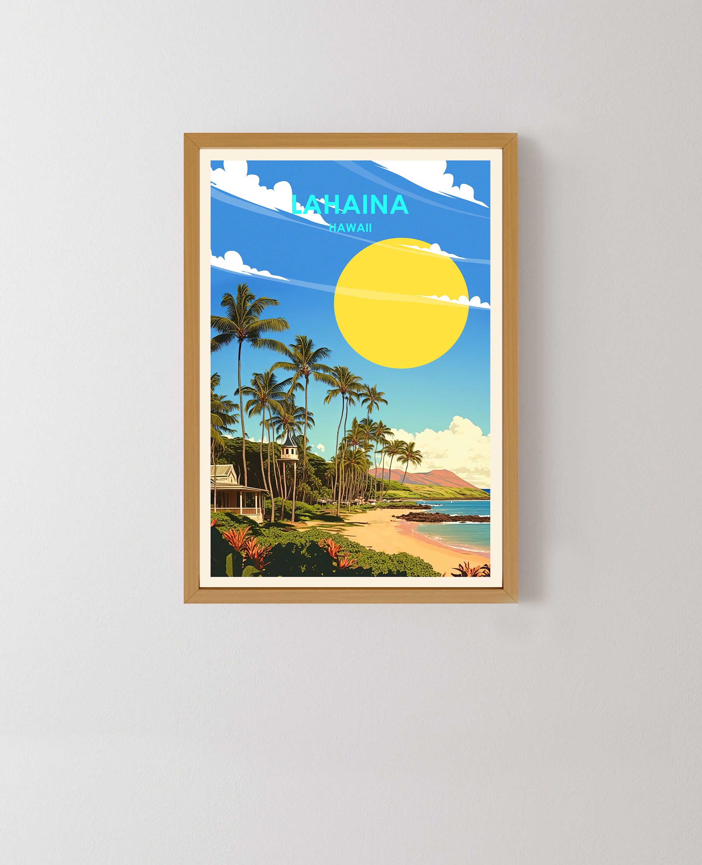 Lahaina Poster Lahaina Print Lahaina Art Hawaii Poster Etsy Israel