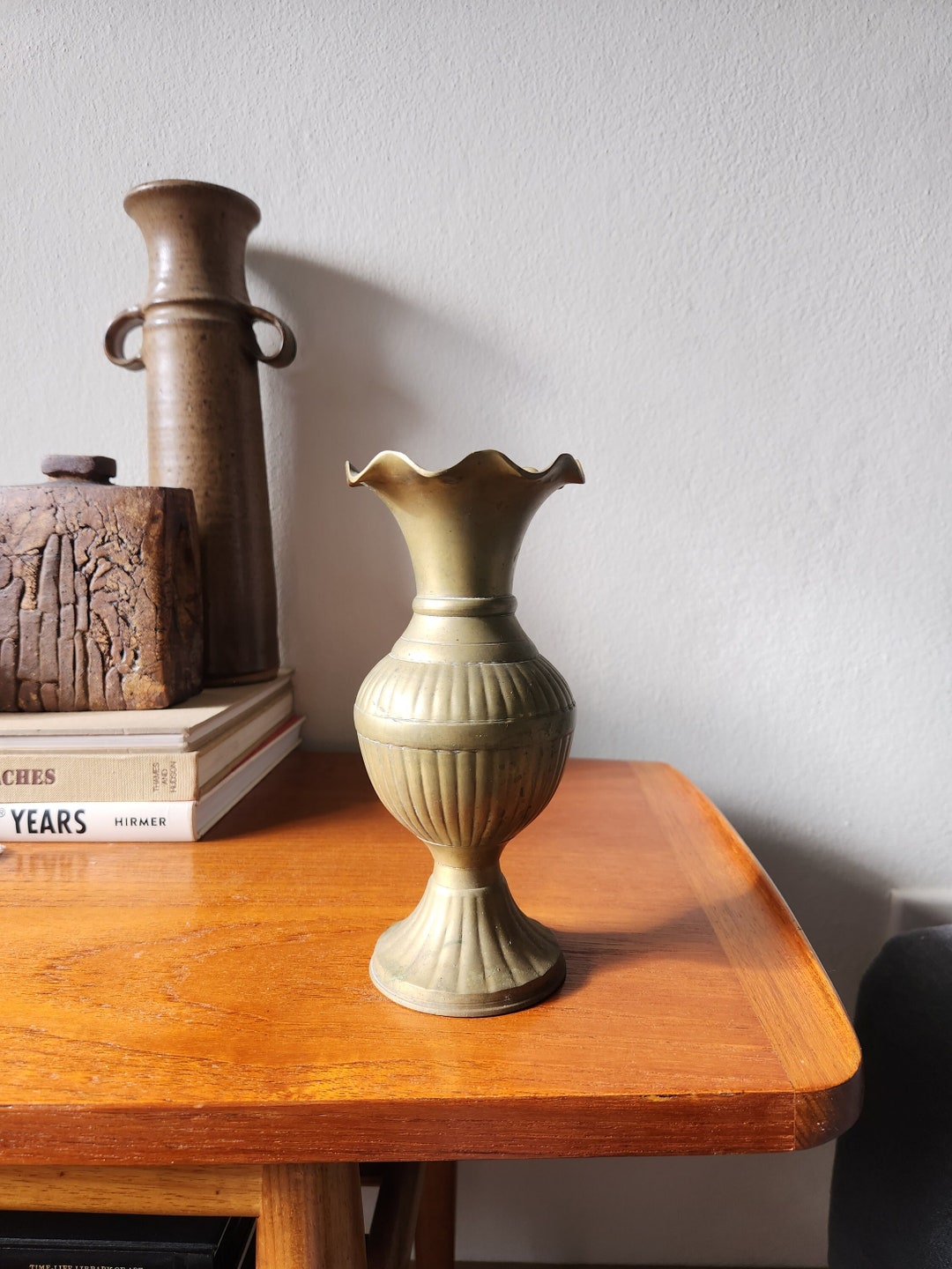 Vintage Brass Vase Etsy Australia