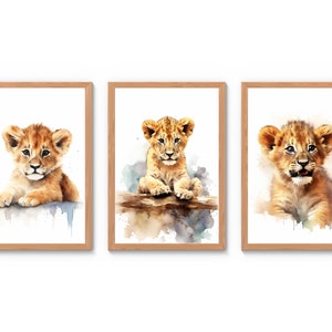 Printable set of 3 Safari Animals, Nursery Wall Art, Safari Nursery decor, Digital Nursery print, Kids wall art, Gender Neutral prints