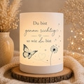 Personalized LED lamp with saying | Decorative lamp gift for mom, girlfriend & family | Table lamp with dandelion and butterflies
