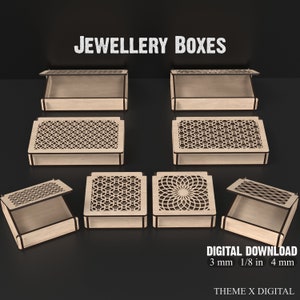 Decoratieve houten sieradendoos Svg lasersnijden bestanden, oorbel doos geschenkdoos Svg-bestanden, dobbelstenen vak bestand voor Glowforge, XTool Lightburn #033