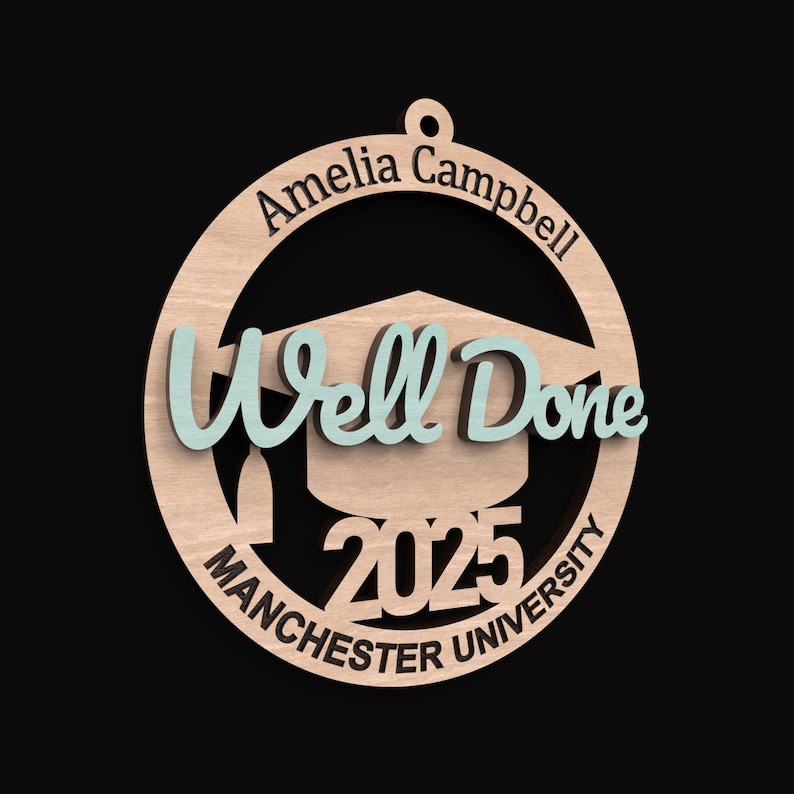 Well Done 2025 Graduation Ornament SVG Laser Cutting Files.