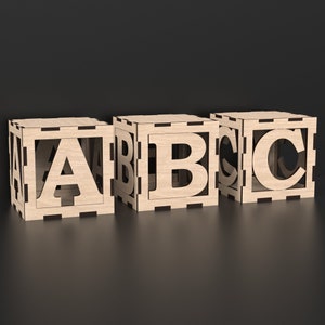 3D Alphabet Box A-Z Laser Cut Files, Alphabet Letter Box File, 3D Svg ...