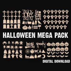 Halloween Bundle Mega Pack SVG Laser Cutting Files - Halloween Svg Perfect for Craft Kits For Kids and Halloween Crafts Laser Files #183