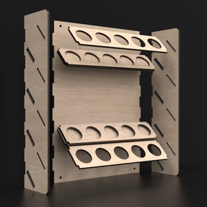 Versatile Craft Paint Storage Rack SVG Laser Cutting Files - Organize ...