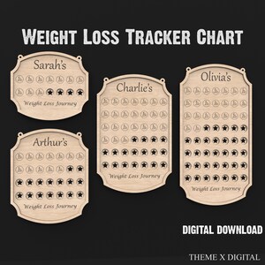 Gewichtsverlies Tracker Svg lasersnijden bestanden - Gewichtsverlies grafiek Svg Laser gesneden bestanden voor Glowforge XTool Lightburn etc #081