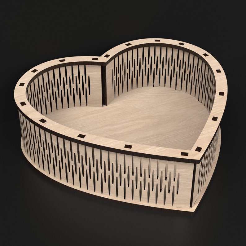 Our Wooden Heart Box Valentines Day Gift made from our Svg laser cutting files digital download.