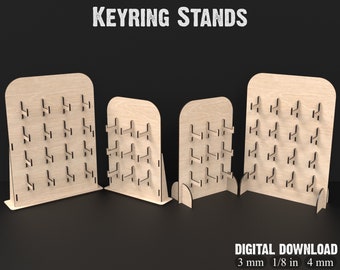 4 soportes para llaveros con 2 tamaños y estilos diferentes. Los soportes para llaveros también se pueden utilizar como soporte, expositor, organizador y soporte para joyas #054