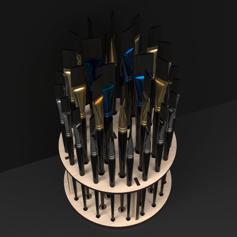Paint Brush Holder and Makeup Brush Holder made from our svg laser cutting files digital download.