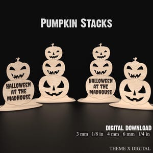 Halloween Pumpkin Stack Jack O&#39;Lantern Svg Laser Cut Files - Halloween Svg Files Perfect for Craft Kits For Kids and Halloween Crafts #182