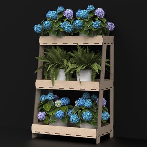 2 Indoor Plant Stand Svg Laser Cutting Files - Wood Plant Stand / Plant ...