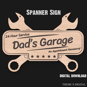 Benutzerdefiniertes Garagenschild zum Vatertag, Laserschneidedateien – unser individuelles Holzschild, perfekt für Vatertagsgeschenke oder Geschenke für Papa usw. #159