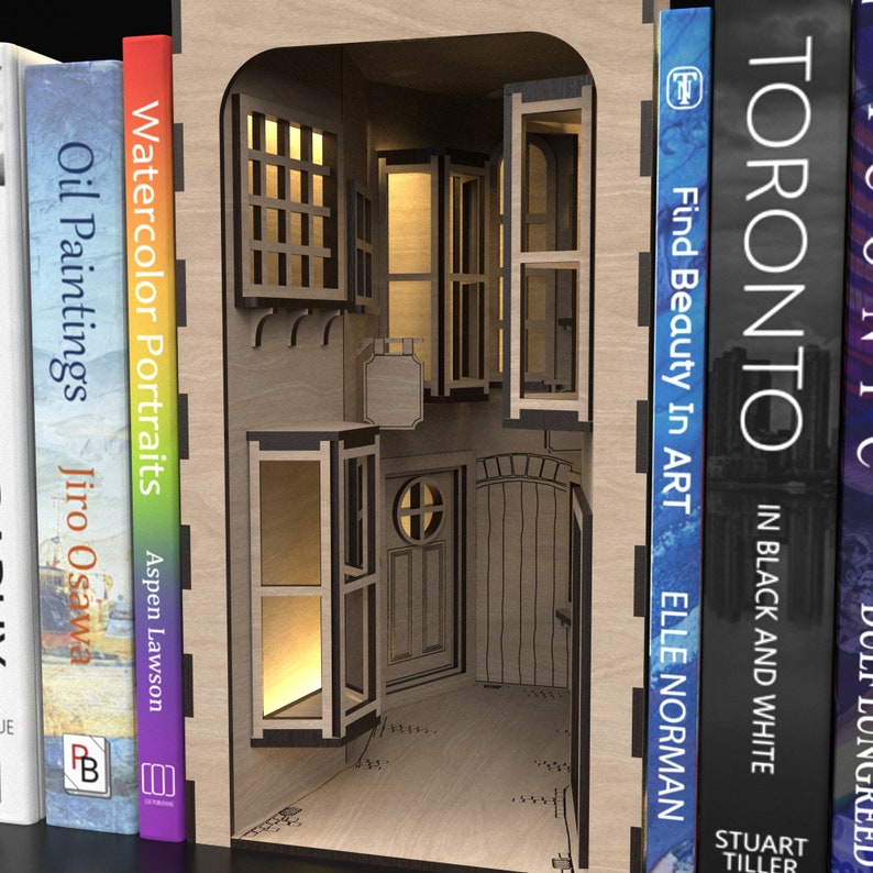 Our Magic Alley Book Nook Svg Kit Perfect for Book Holders made from our svg laser cutting files digital download.