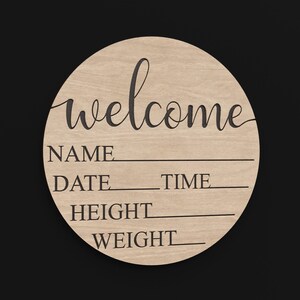 Welcome Baby Milestone Svg Discs made from our Svg Laser Cutting Files Digital Download.