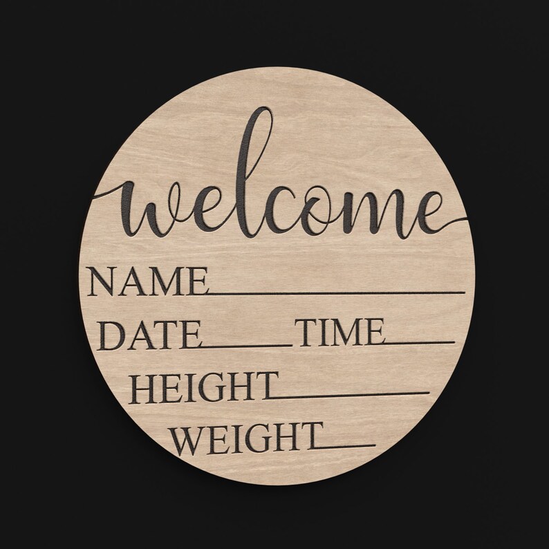 Welcome Baby Milestone Svg Discs made from our Svg Laser Cutting Files Digital Download.