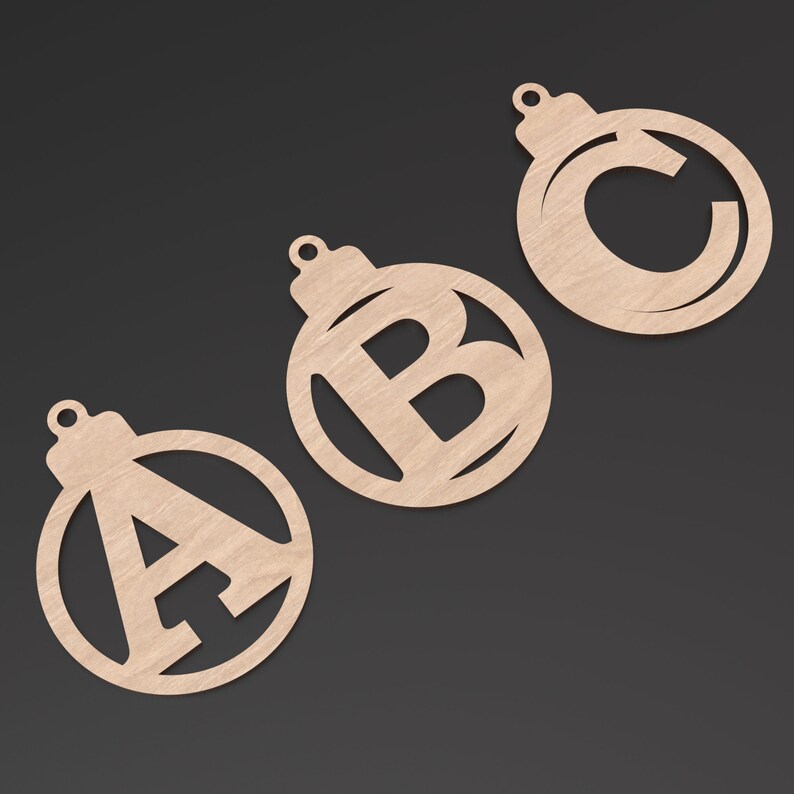 A-Z Christmas Balls Svg Laser Cutting Files, Christmas Tree Bauble ...