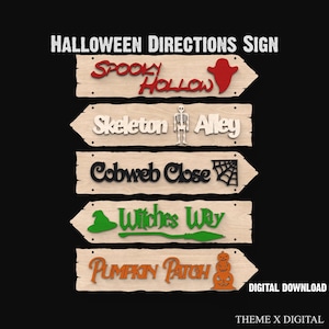 Halloween Directions Sign SVG Laser Cutting Files - Halloween Svg Perfect for Craft Kits For Kids and Halloween Crafts Laser Files #181