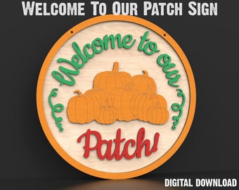 Bienvenue dans nos fichiers découpés au laser Svg Pumpkin Patch, Halloween Pumpkin Patch Sign, Pumpkin Svg, Halloween Svg, Halloween Laser File #039