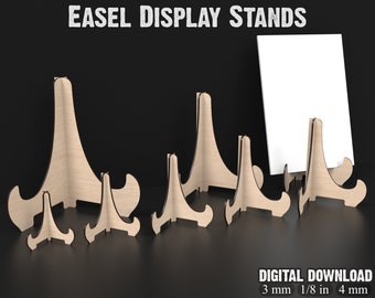 Easel Stands With 8 Different Sizes, Display Stand SVG Laser Cut Files, Glowforge Easel Stand Laser Svg File Digital Download #050