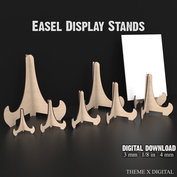 Easel Stands With 8 Different Sizes, Display Stand SVG Laser Cut Files, Glowforge Easel Stand Laser Svg File Digital Download #050