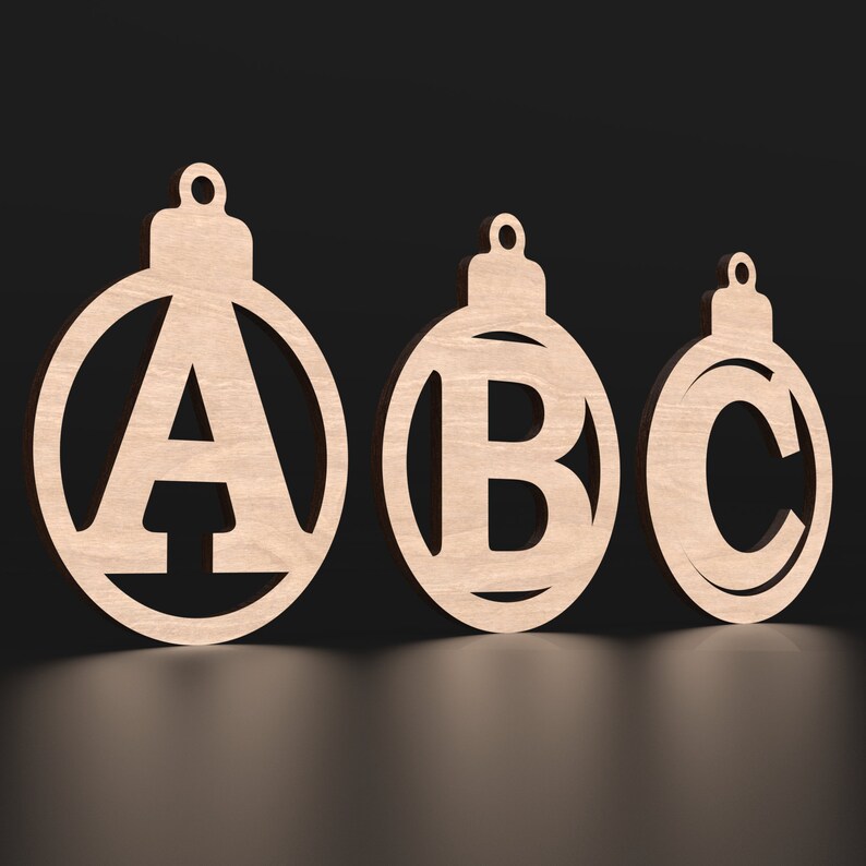A-Z Christmas Balls Svg Laser Cutting Files, Christmas Tree Bauble ...