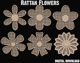 Rattan Flower SVG Laser Cut Files – Layered Floral Wall Decor (Digital Download)