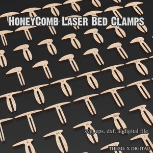 60x perni a nido d'ape laser, perni Glowforge, morsetti a nido d'ape, perni di fissaggio laser, perni tagliati al laser, file vettoriali SVG per taglio laser