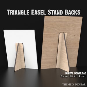 14 Triangle Easel Stand Backs & Picture Frame Display Stand SVG Files for Laser Cutting - Shelf Sitter Sign Stands For XTool Glowforge #140