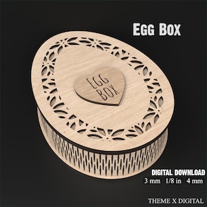 Caja de huevos de Pascua Svg Archivos de corte láser - Soporte de caramelo personalizado para regalos y cazas de Pascua - Archivos láser de caja de dulces de Pascua para niños #132