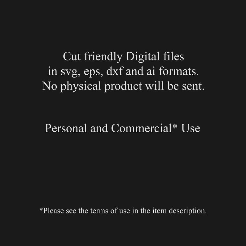 Terms and Conditions for our laser cutting files for personal or commercial use.