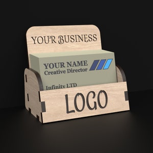 A Desk Card Holder made from our Svg Laser Cutting Files Digital Download.
