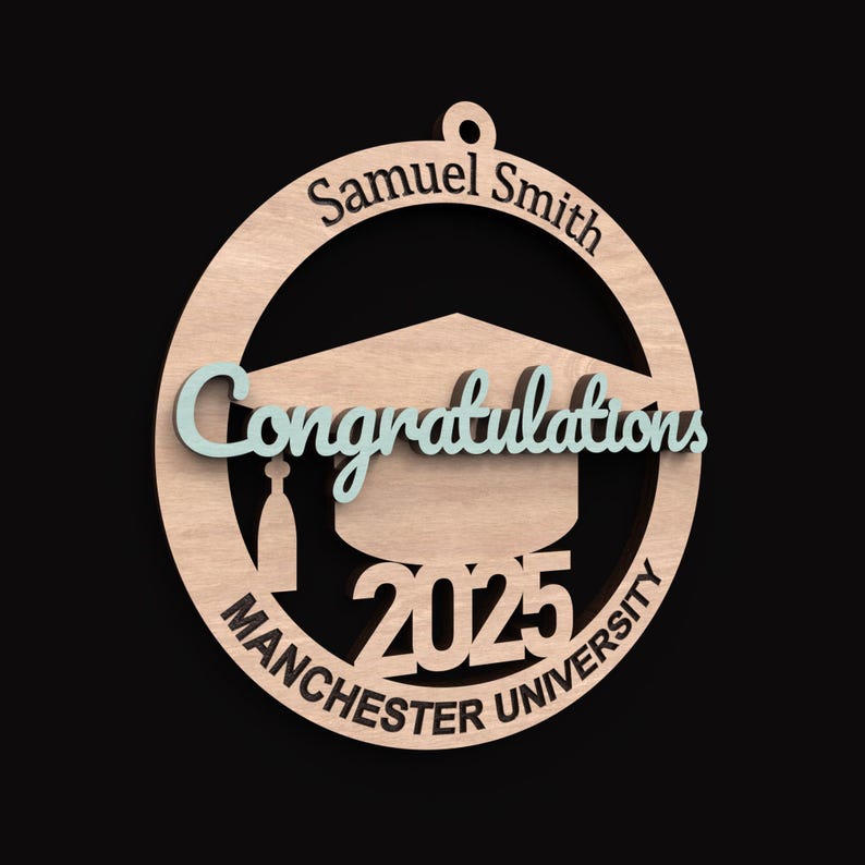 Congratulations 2025 Graduation Ornament SVG Laser Cutting Files.